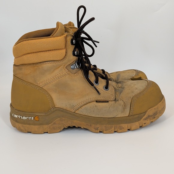 Carhartt Waterproof Steel‎ Toe Work Boots Mens Size 10.5 Tan CMF6356 EH main image 4